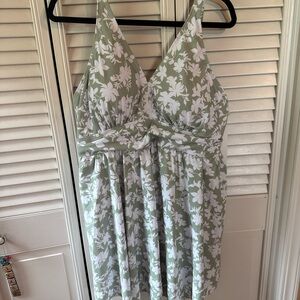BloomChic Olive and White Floral Dress